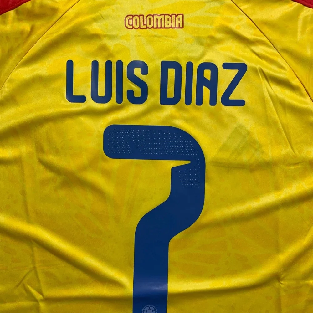 Adidas Colombia Luis Diaz 7 Soccer Jersey Mens M Yellow New Home Shirt AEROREADY